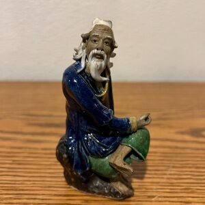 Shiwan Artistic Ceramic Factory Sitting Chinese Fisherman